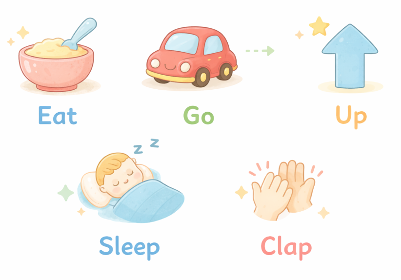 Action first words for toddlers