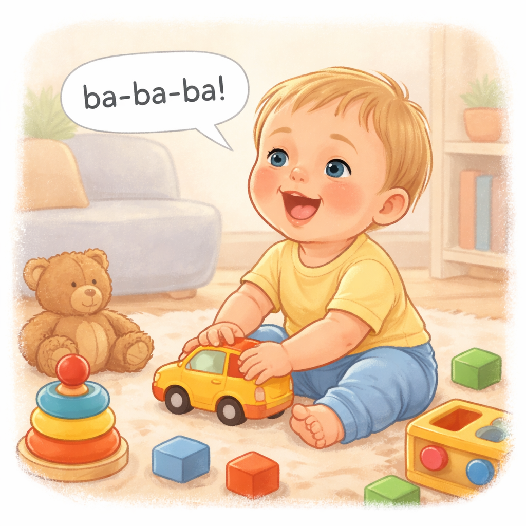 Toddler babbling during play as an early step in learning to speak